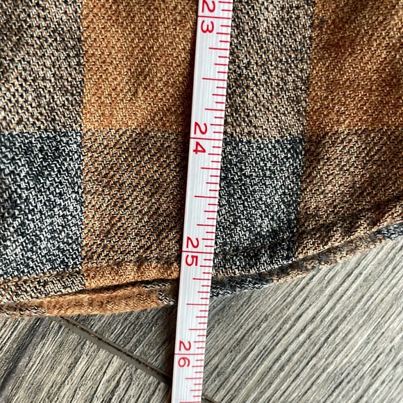 Woolrich shirt size Medium women's cotton button up gray and yellow - Picture 7 of 8